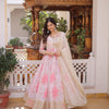 Pink Floral Anarkali Gown Set with Dupatta – Designer Party Wear