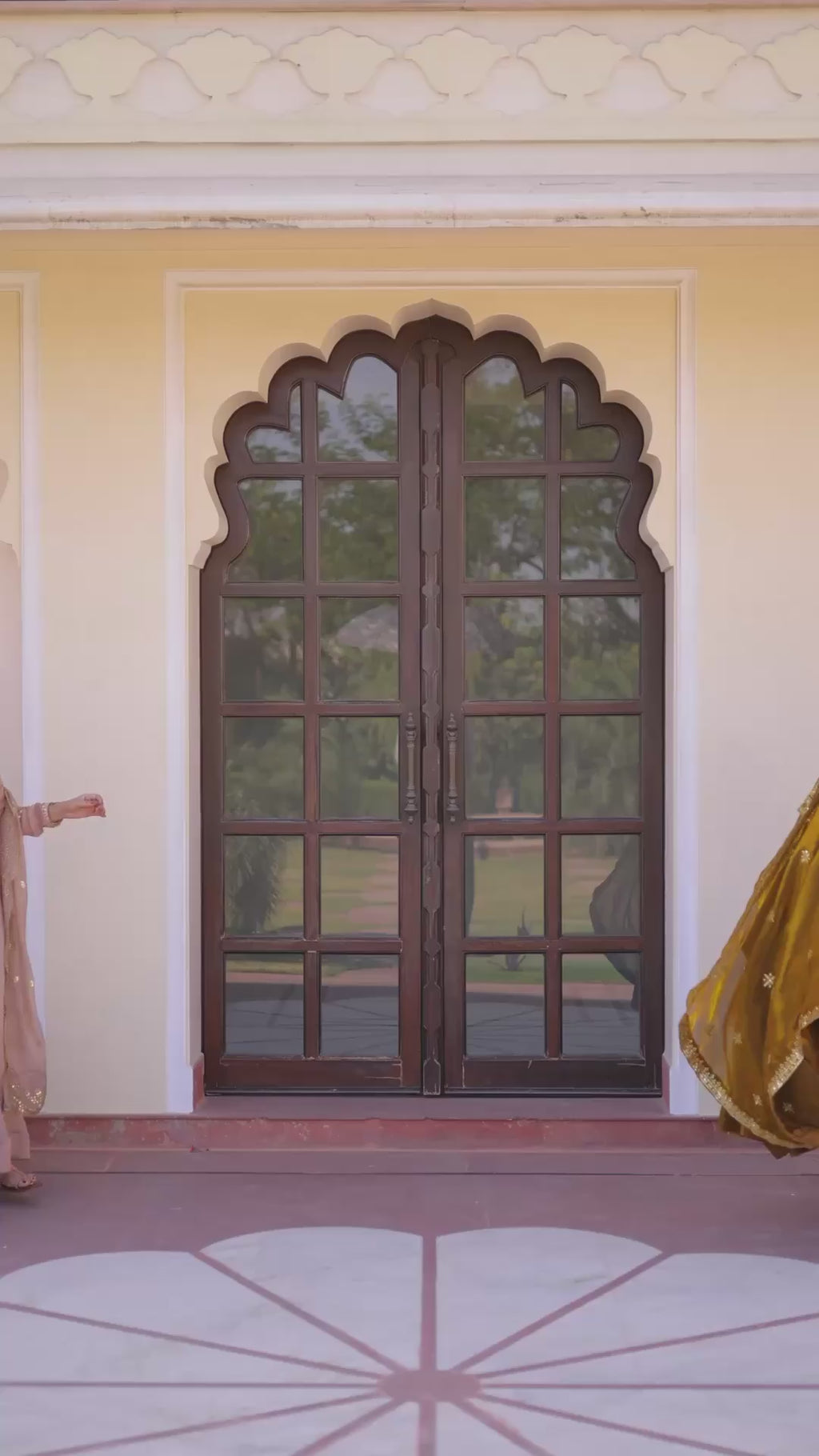 Fendy Fabric Designer Gown with Dupatta – Wedding Mehendi Wear