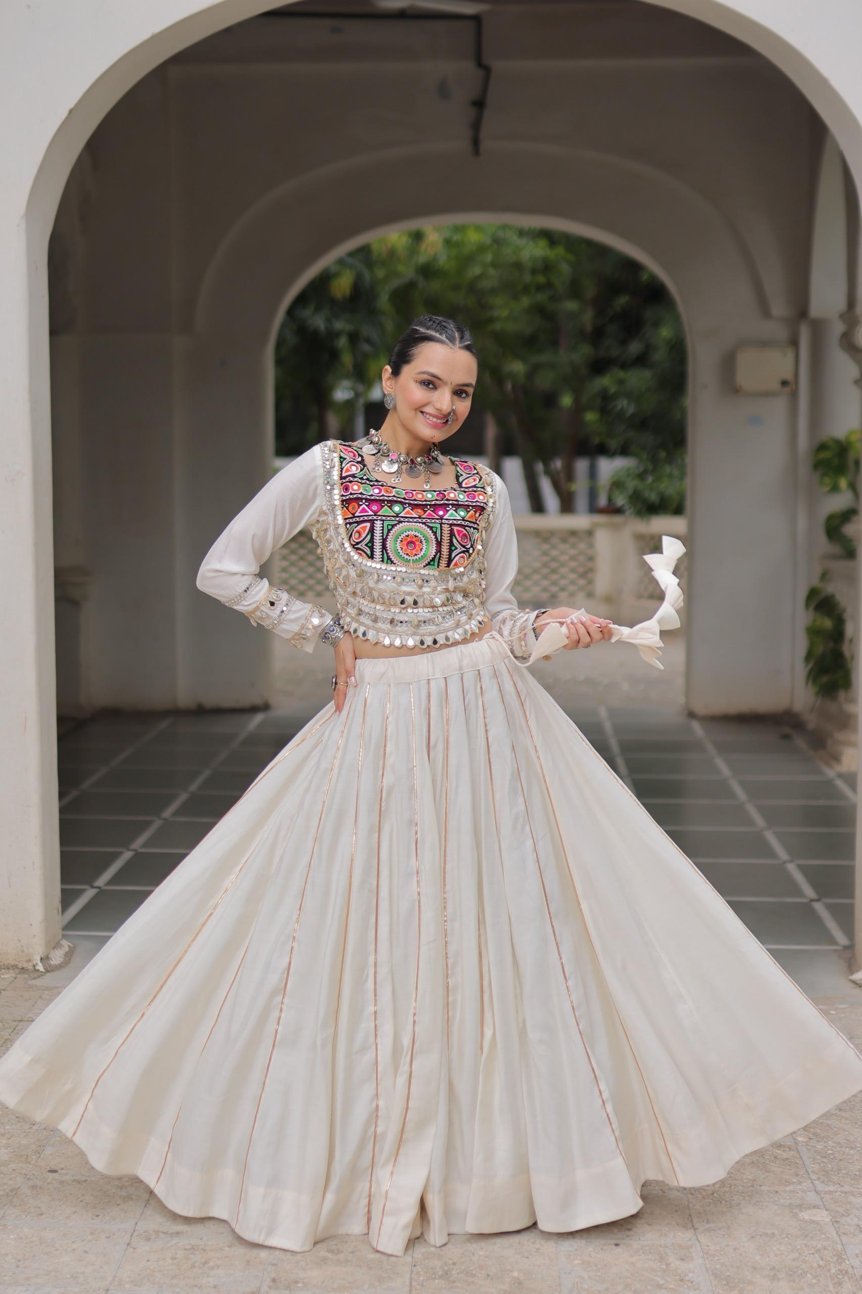 Navratri Roman Gota-Patti Lehenga with Kutchi Top – Garba Wear