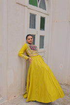 Navratri Roman Gota-Patti Lehenga with Kutchi Top – Garba Wear