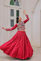 Navratri Roman Gota-Patti Lehenga with Kutchi Top – Garba Wear