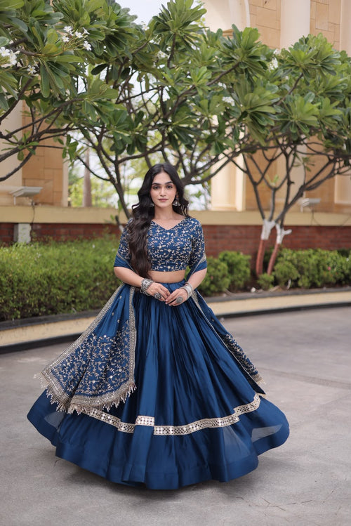 Glory Satin Bridal Lehenga Choli with Dupatta – Wedding & Sangeet Wear
