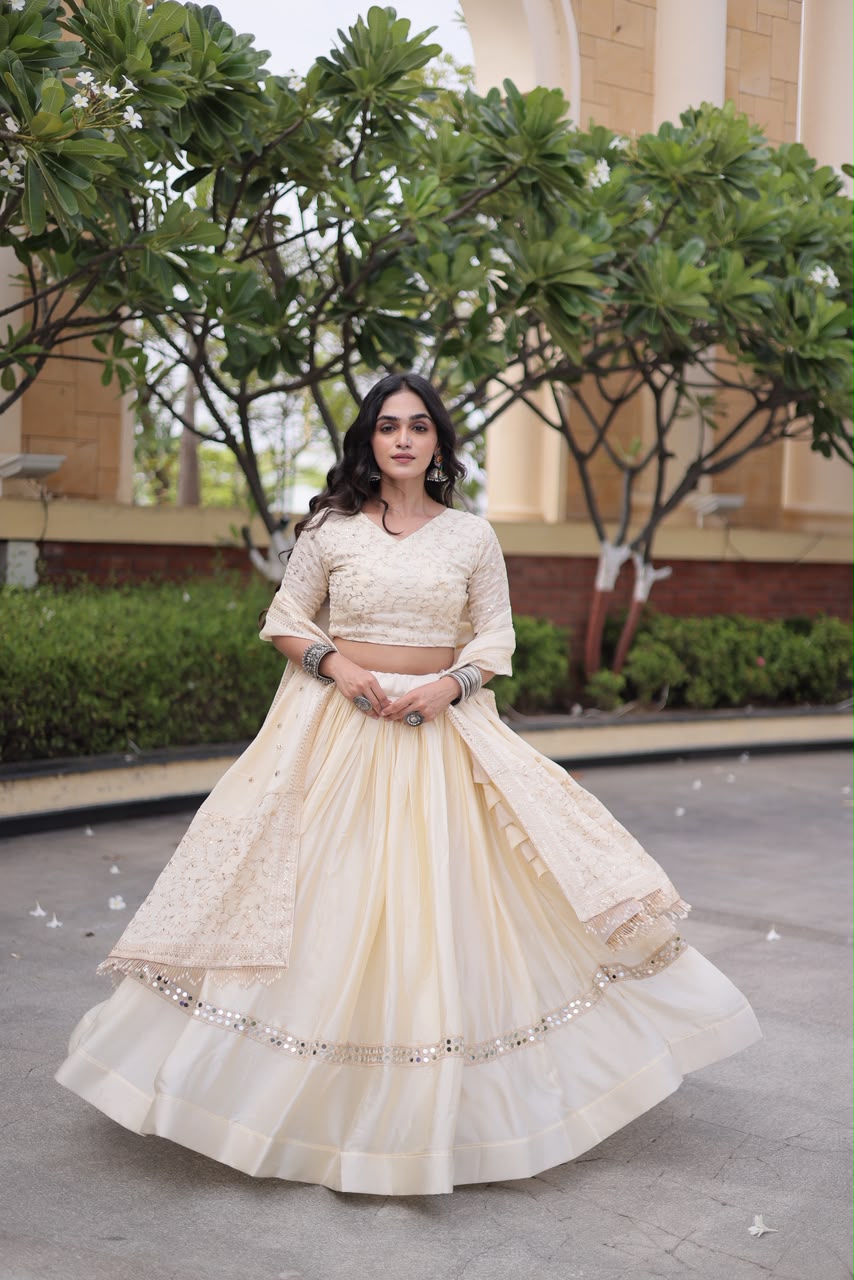 Glory Satin Bridal Lehenga Choli with Dupatta – Wedding & Sangeet Wear