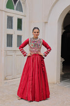 Navratri Roman Gota-Patti Lehenga with Kutchi Top – Garba Wear