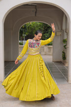 Navratri Roman Gota-Patti Lehenga with Kutchi Top – Garba Wear