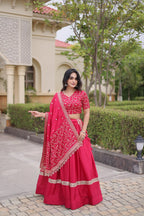 Glory Satin Bridal Lehenga Choli with Dupatta – Wedding & Sangeet Wear