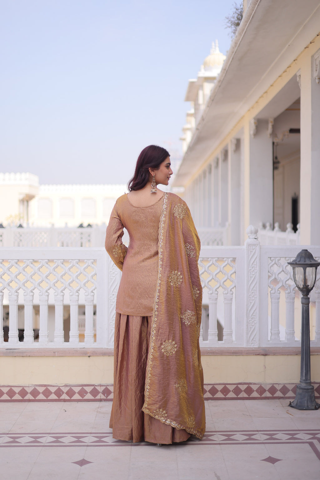 Fendi Crush Top-Sharara-Dupatta Set – Wedding Sangeet Wear