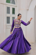 Navratri Roman Gota-Patti Lehenga with Kutchi Top – Garba Wear