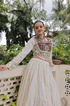 Navratri Roman Gota-Patti Lehenga with Kutchi Top – Garba Wear