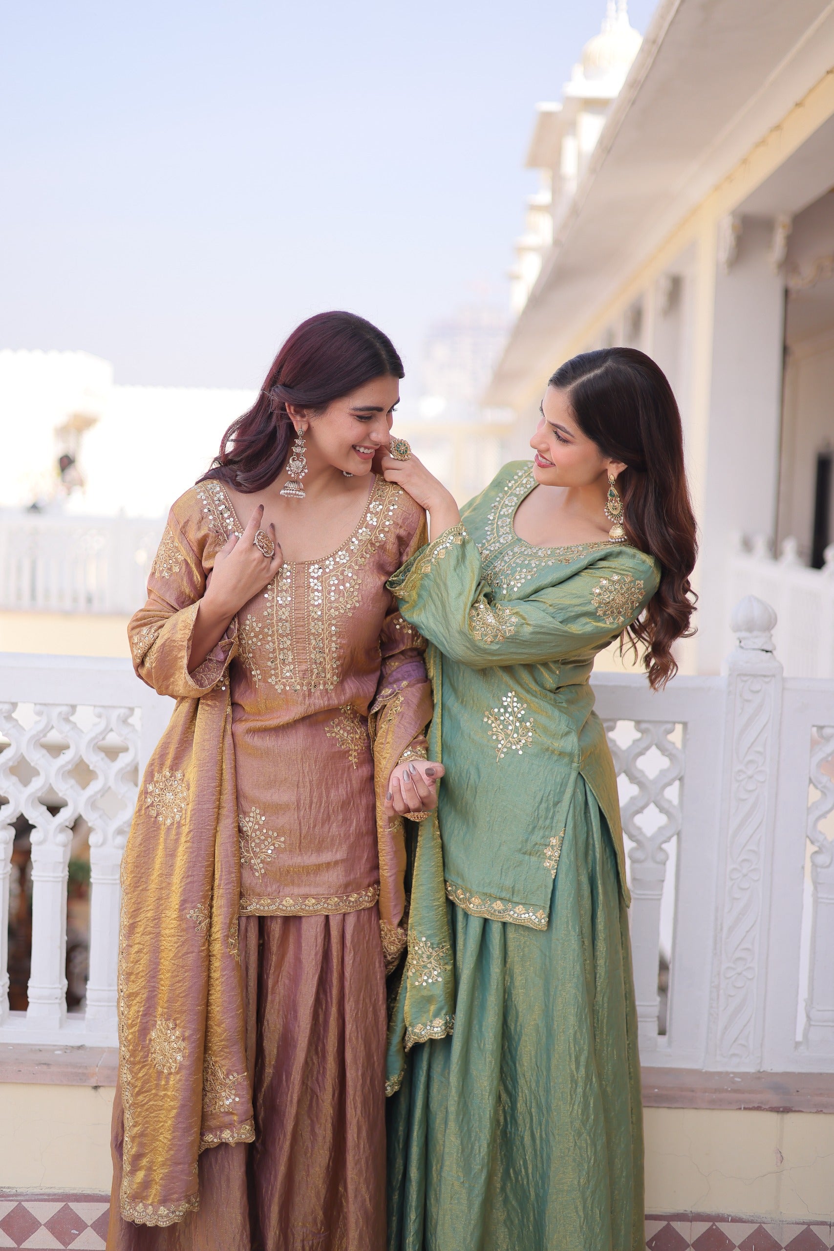 Fendi Crush Top-Sharara-Dupatta Set – Wedding Sangeet Wear