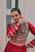 Navratri Roman Gota-Patti Lehenga with Kutchi Top – Garba Wear