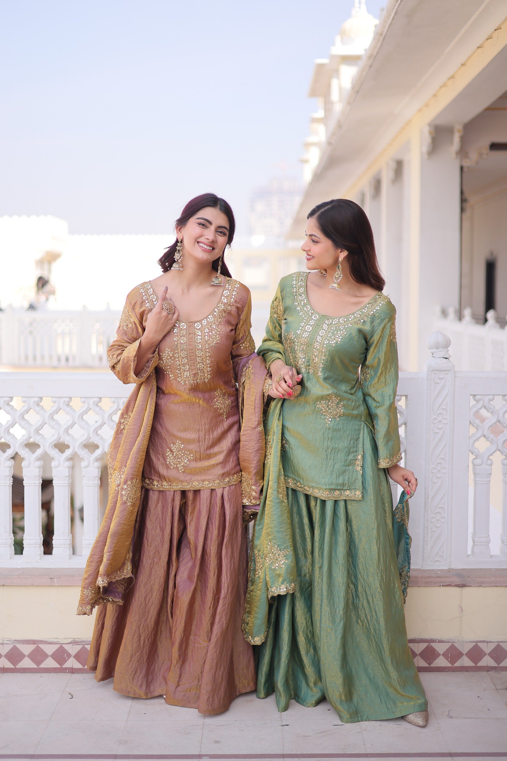 Fendi Crush Top-Sharara-Dupatta Set – Wedding Sangeet Wear