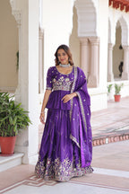 Gold Crush Peplum Bridal Lehenga Choli with Dupatta – Sangeet Wear