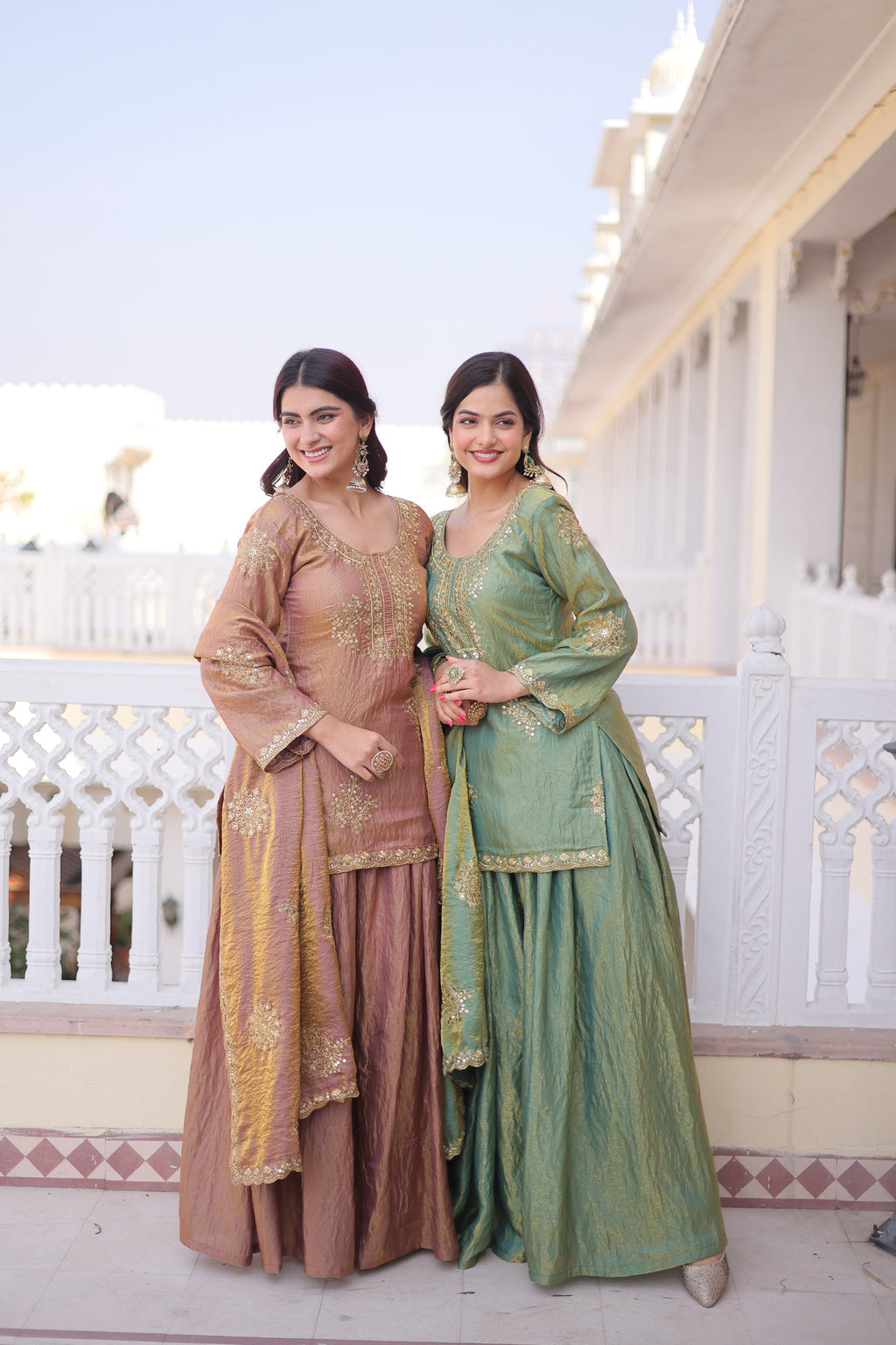 Fendi Crush Top-Sharara-Dupatta Set – Wedding Sangeet Wear
