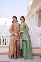 Fendi Crush Top-Sharara-Dupatta Set – Wedding Sangeet Wear
