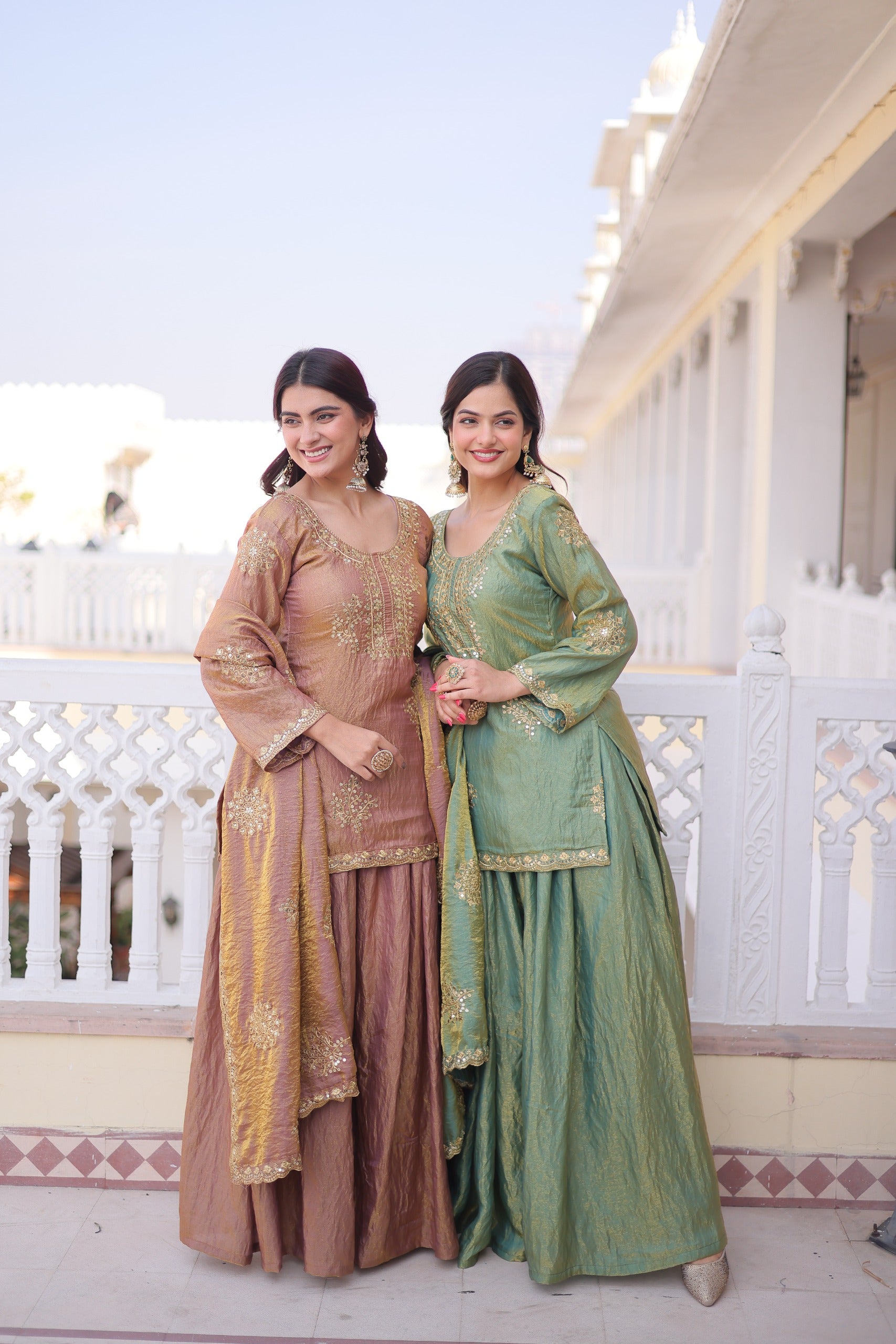 Fendi Crush Top-Sharara-Dupatta Set – Wedding Sangeet Wear