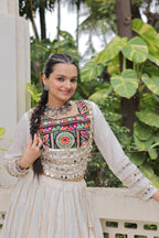 Navratri Roman Gota-Patti Lehenga with Kutchi Top – Garba Wear
