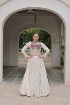 Navratri Roman Gota-Patti Lehenga with Kutchi Top – Garba Wear