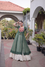 Navratri Kora Cotton Lehenga with Bandhani Kurti – Garba Wear
