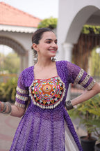 Navratri Kora Cotton Lehenga with Bandhani Kurti – Garba Wear