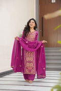 Chinnon Silk Top-Pant-Dupatta Set – Eid & Festive Party Wear