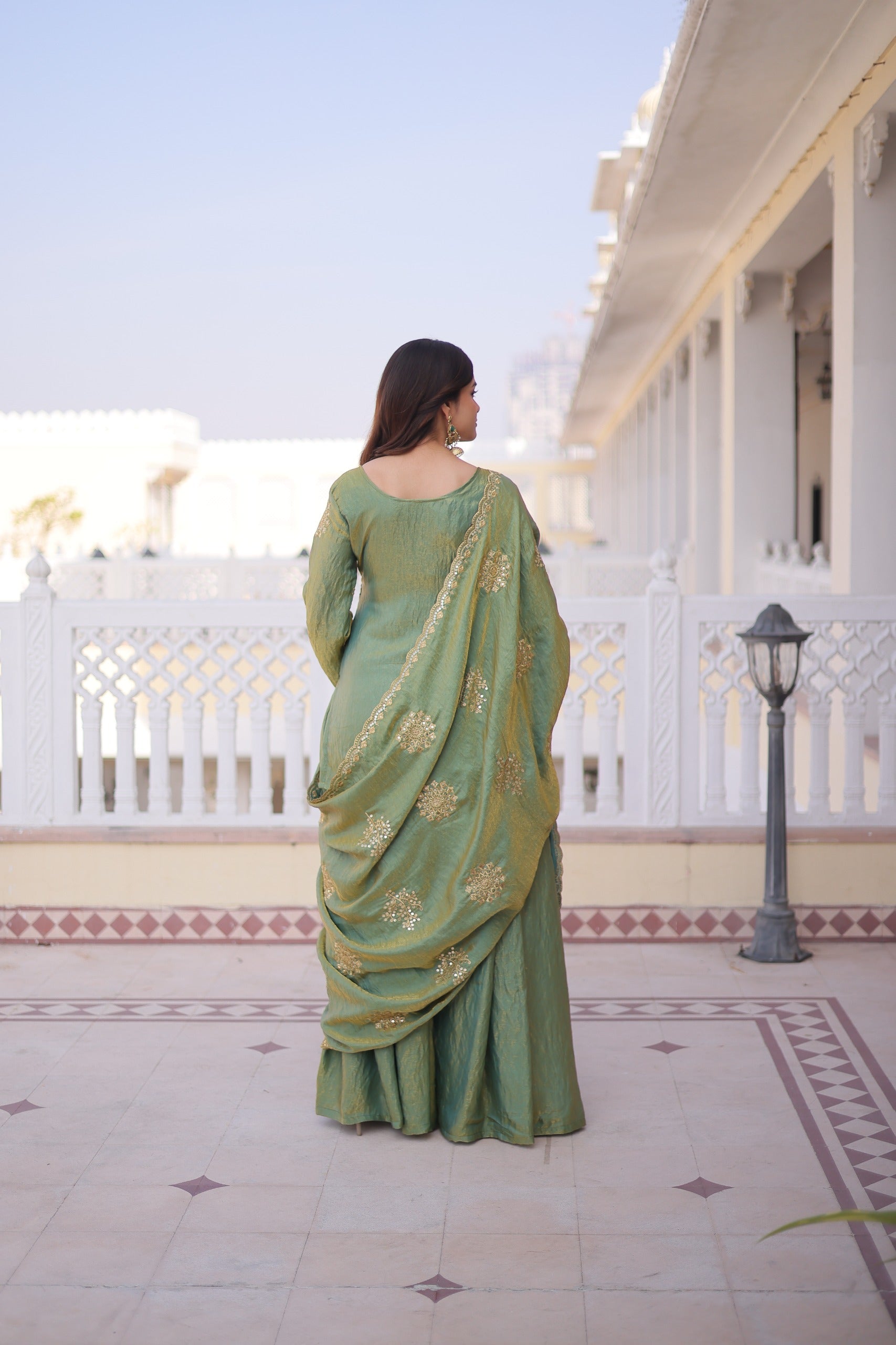 Fendi Crush Top-Sharara-Dupatta Set – Wedding Sangeet Wear