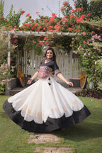 Navratri Roman Lehenga with Kutchi Gamthi Top – Garba Sangeet Wear