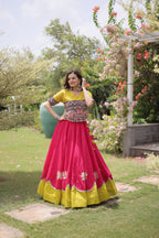 Navratri Roman Lehenga with Kutchi Gamthi Top – Garba Sangeet Wear