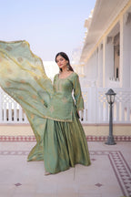 Fendi Crush Top-Sharara-Dupatta Set – Wedding Sangeet Wear