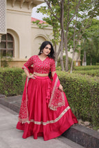 Glory Satin Bridal Lehenga Choli with Dupatta – Wedding & Sangeet Wear