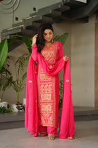 Chinnon Silk Top-Pant-Dupatta Set – Eid & Festive Party Wear
