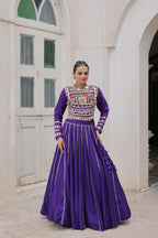 Navratri Roman Gota-Patti Lehenga with Kutchi Top – Garba Wear