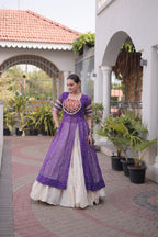 Navratri Kora Cotton Lehenga with Bandhani Kurti – Garba Wear