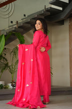 Chinnon Silk Top-Pant-Dupatta Set – Eid & Festive Party Wear